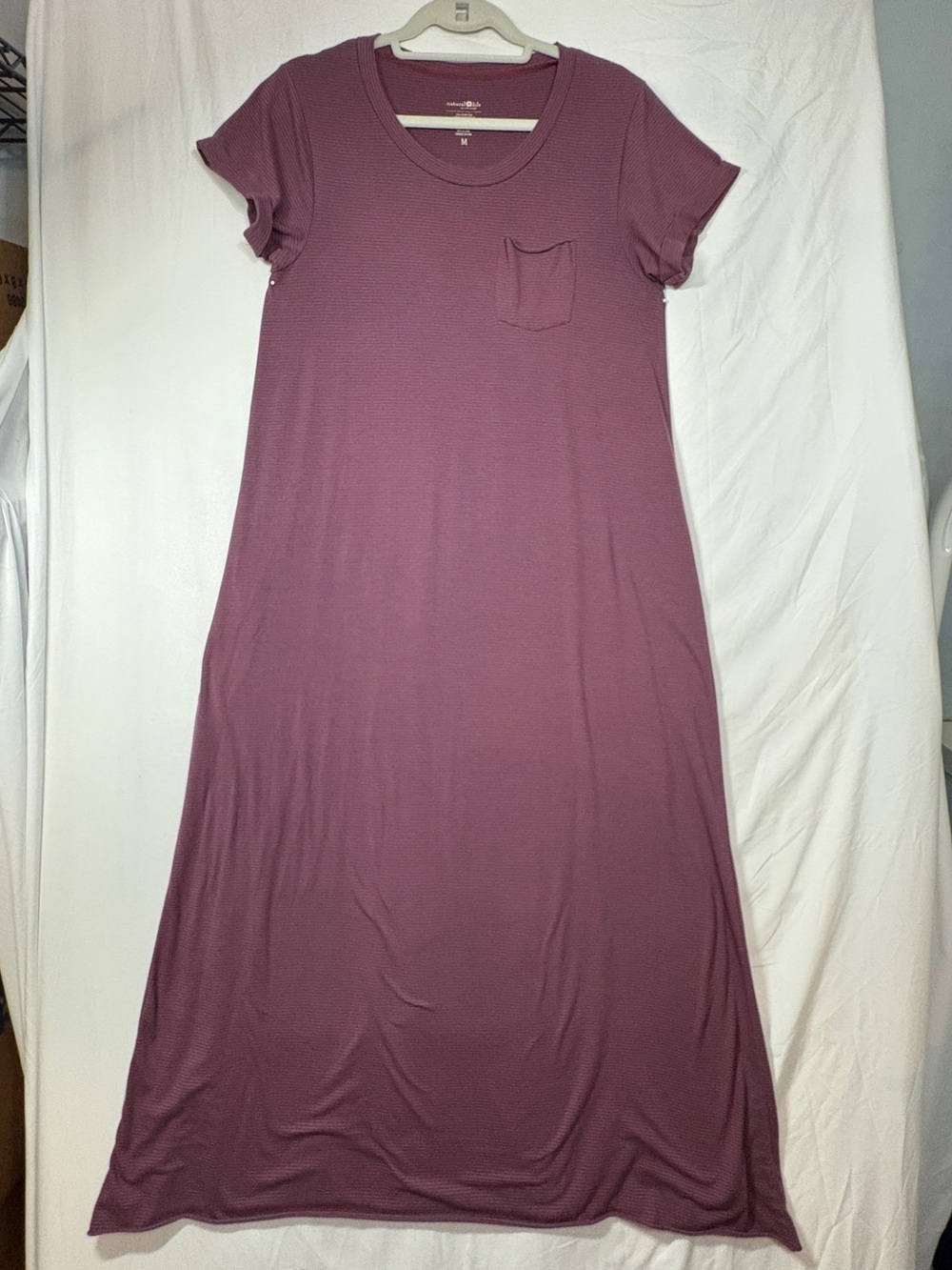 NATURAL LIFE Mauve Short-Sleeve Maxi Dress with Pocket